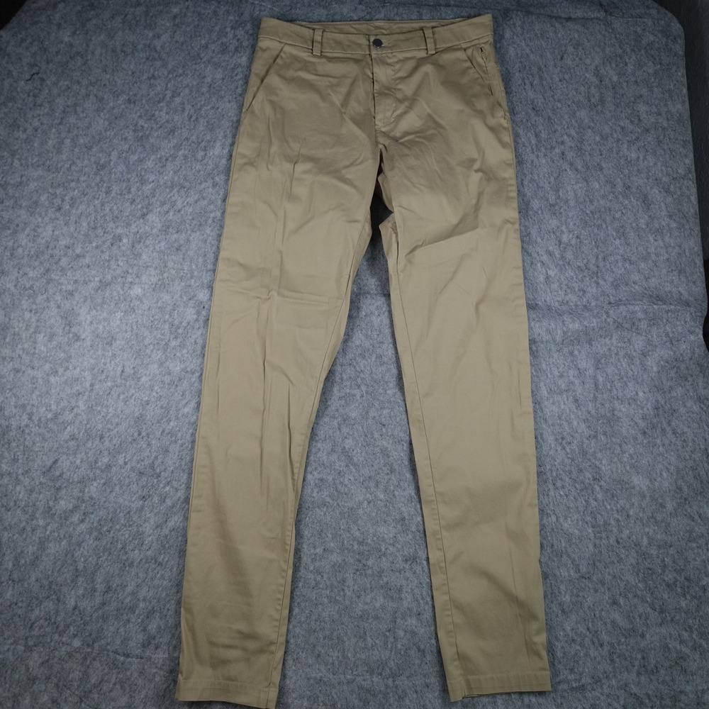 Lululemon Shirt Mens 32x35 Tall Tan Commission Classic Swift Cotton Chino Golf